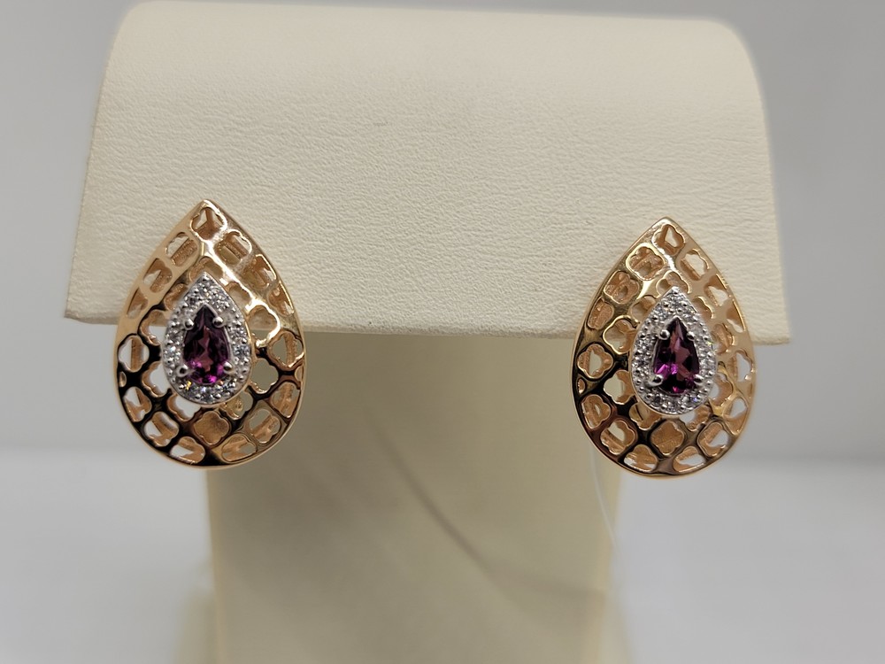 02-52-0366-17 СЕРЬГИ С КАМНЯМИ (Au 585)