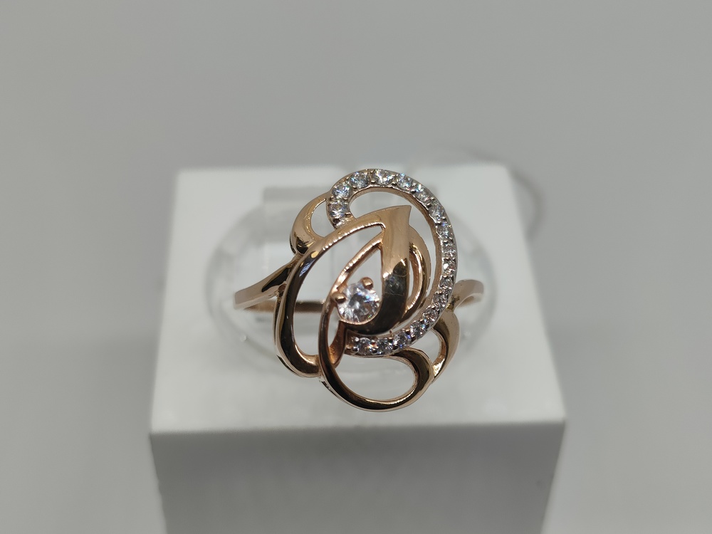 КОЛЬЦО С КАМНЯМИ (Au 585)