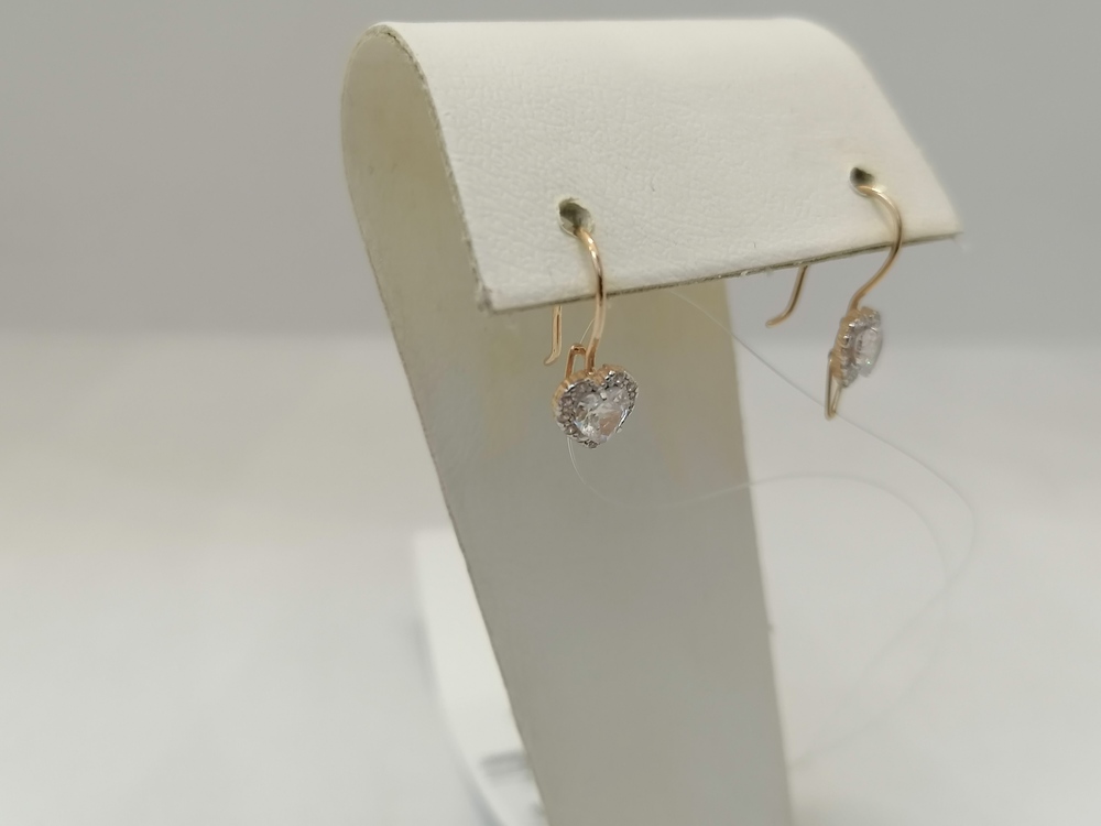 СЕРЬГИ ПЕТЕЛЬКА с камнями (Au 585)