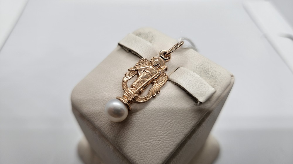 ПОДИКМ585 ПОДВЕСКА ИКОНА С КАМНЕМ (Au 585)