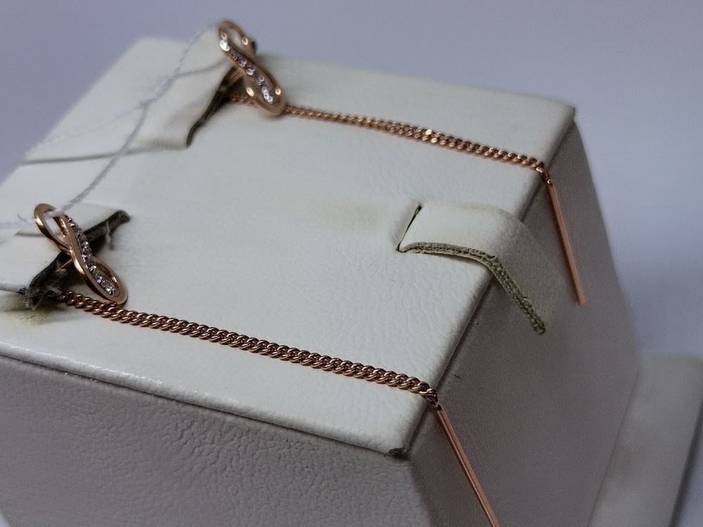 СЕРЬГИ ПРОДЕВКИ с камнями (Au 585)