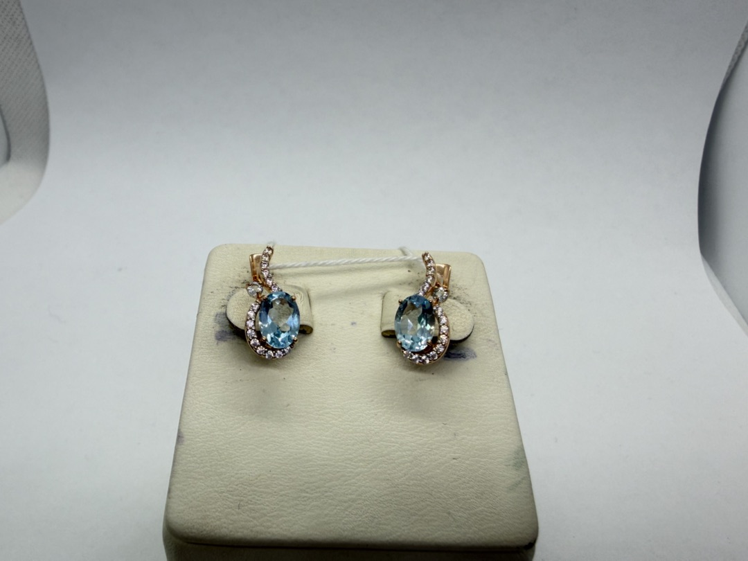 СКМИ585 СЕРЬГИ С КАМНЯМИ (Au 585)