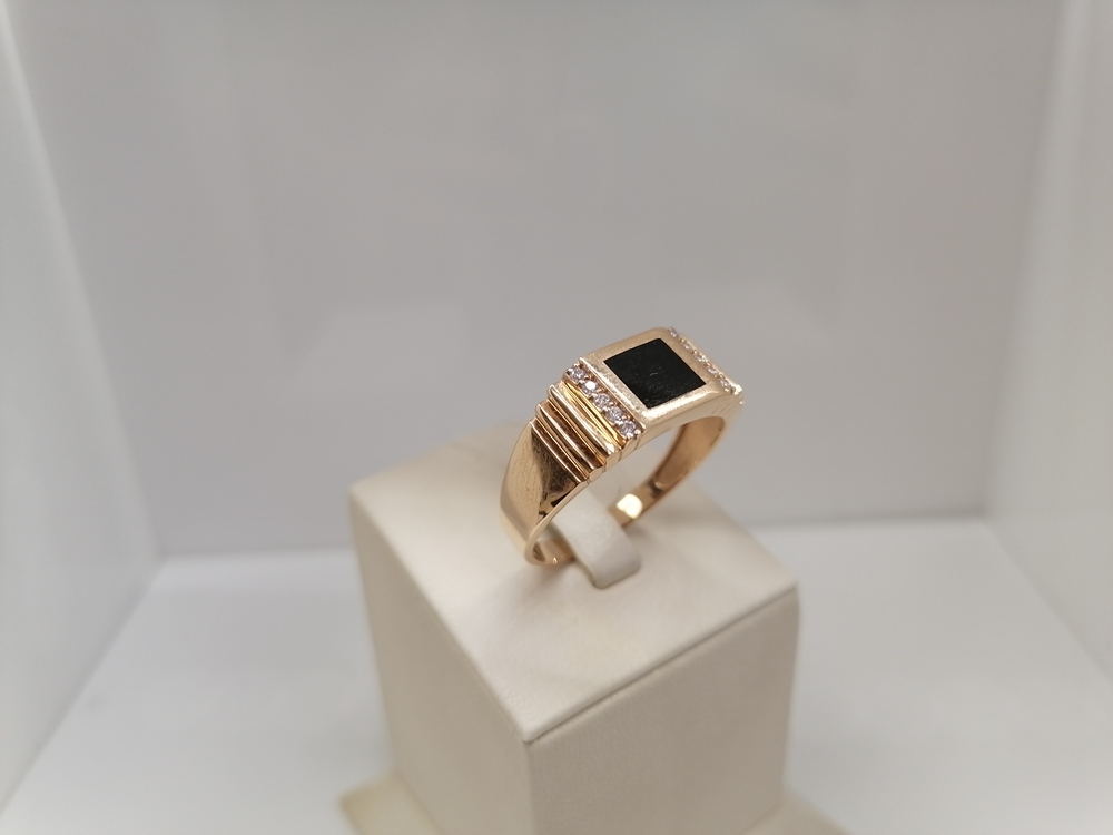 КОЛЬЦО ПЕЧАТКА с камнями (Au 585)