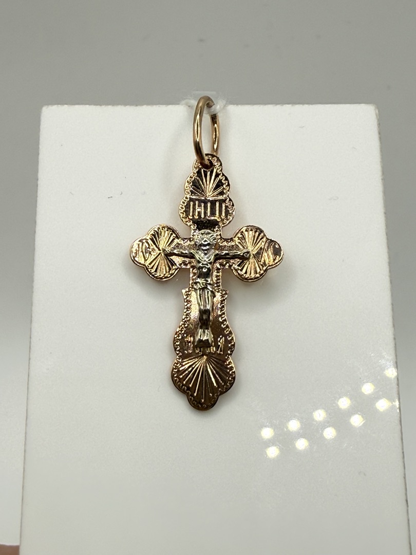 ПОДКБК585 ПОДВЕСКА КРЕСТ БЕЗ КАМНЯ (Au 585)