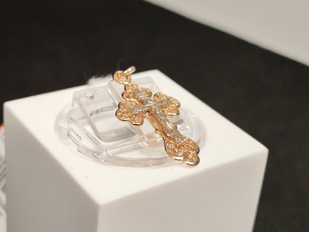 ПОДКБК585 ПОДВЕСКА КРЕСТ БЕЗ КАМНЯ (Au 585)