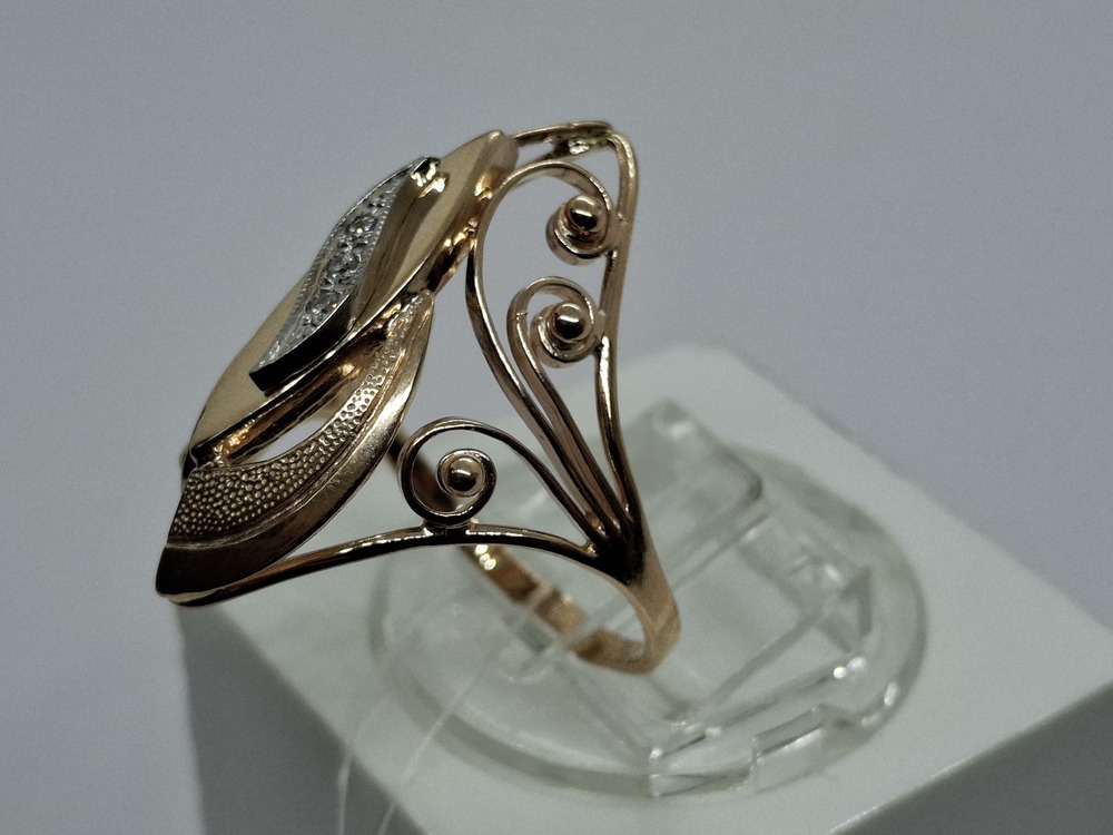 КОЛЬЦО С КАМНЯМИ (Au 585)