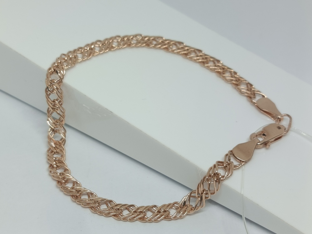 БРАСЛЕТ ПУСТОТЕЛЫЙ Ромб тройной (Au 585)