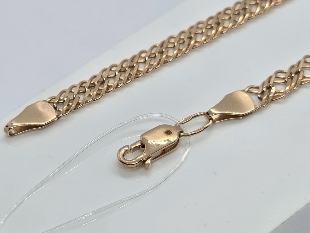 БРАСЛЕТ ПУСТОТЕЛЫЙ Ромб тройной (Au 585)