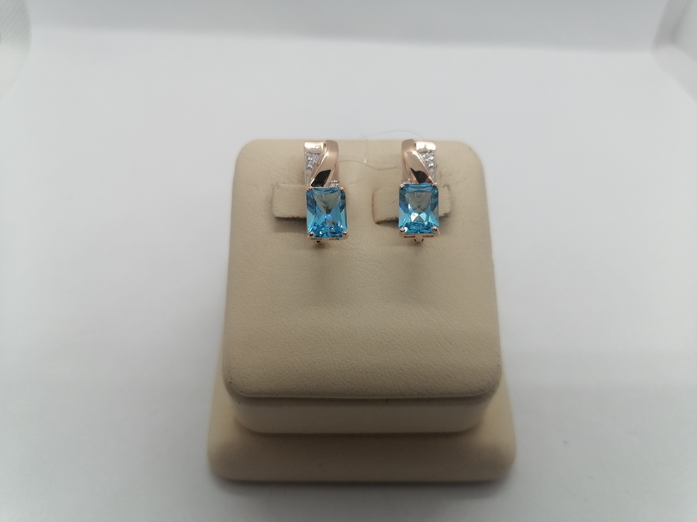 СЕРЬГИ ТОПАЗ с камнями (Au 585)