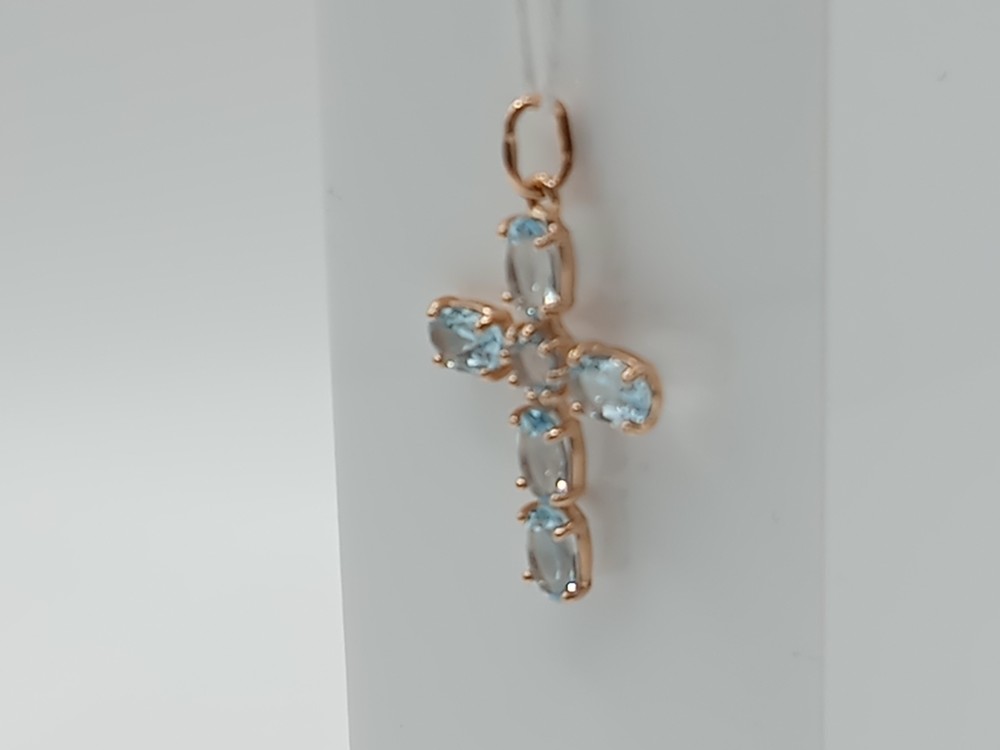 ПОДВЕСКА КРЕСТ С КАМНЯМИ (Au 585)