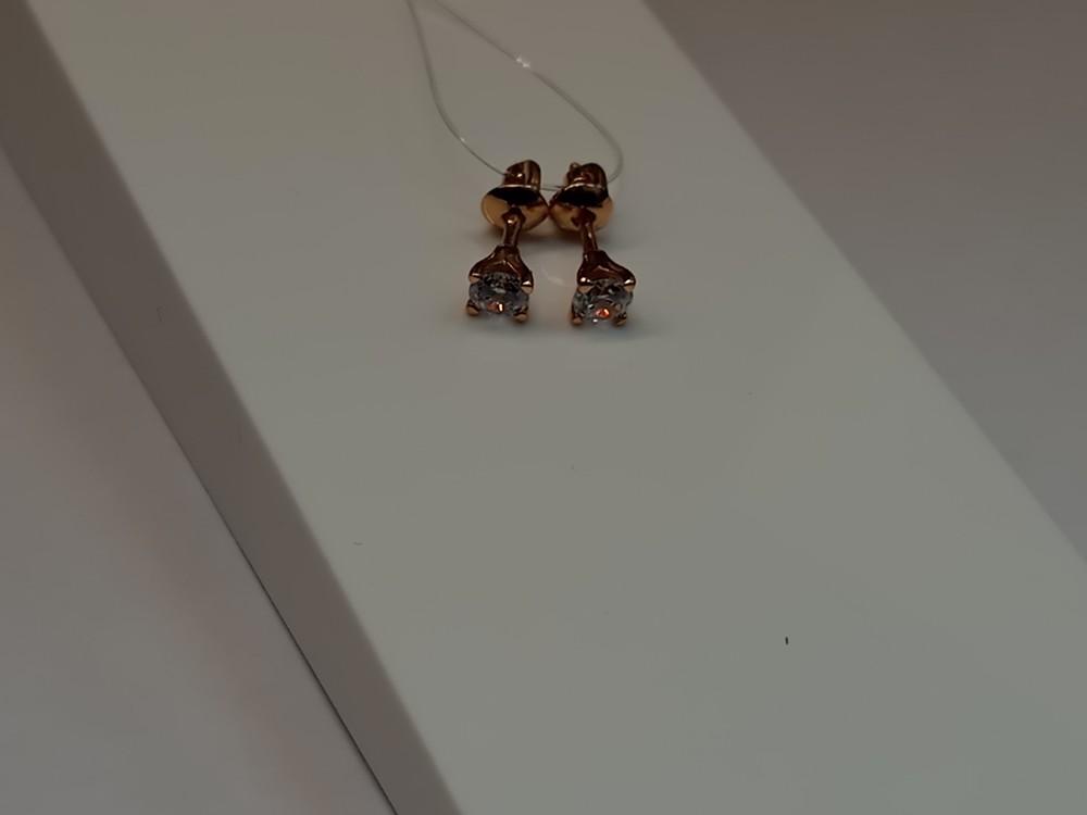 СЕРЬГИ ПУСЕТЫ с камнем (Au 585)