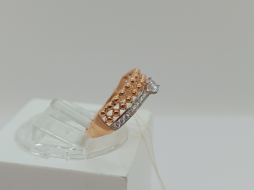 КОЛЬЦО С КАМНЯМИ (Au 585)