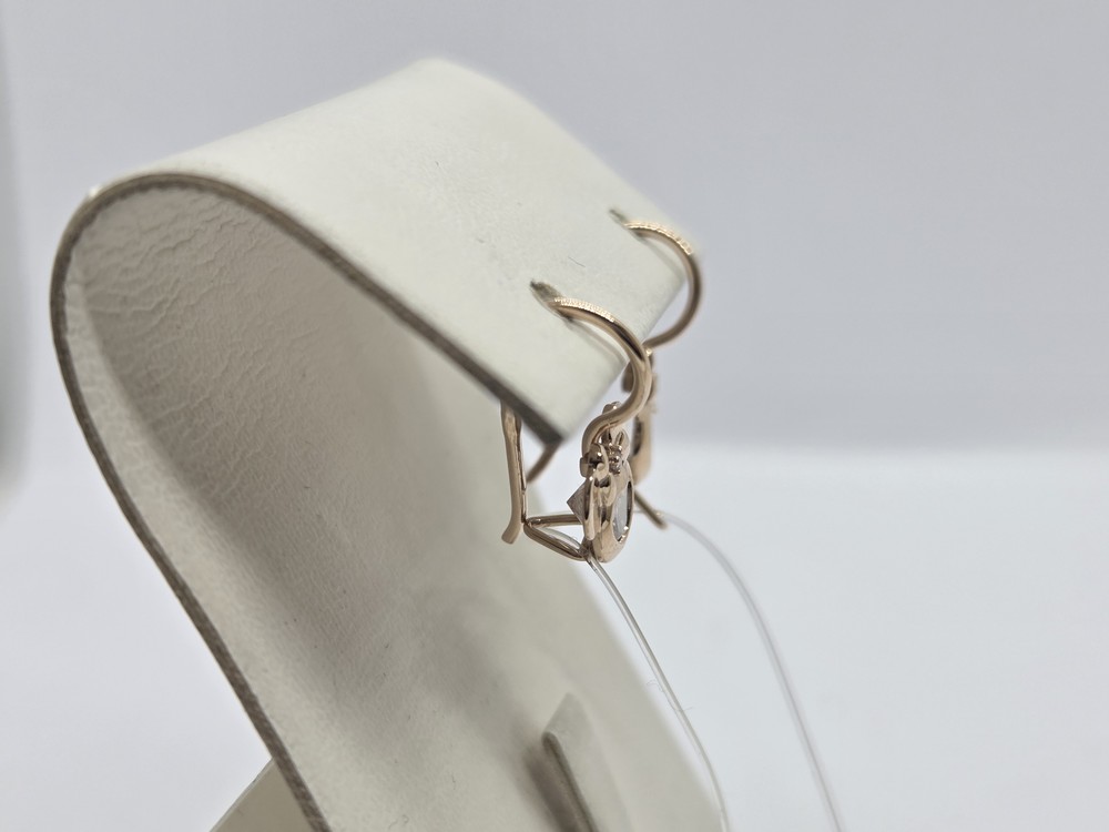 СЕРЬГИ ПЕТЕЛЬКА с камнем (Au 585)