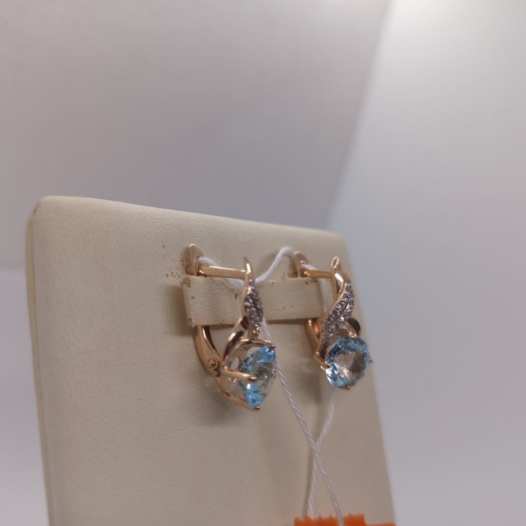 СКМИ585 СЕРЬГИ С КАМНЯМИ (Au 585)