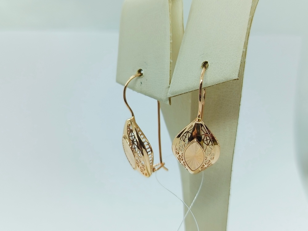 СЕРЬГИ ПЕТЕЛЬКА без камня (Au 585)