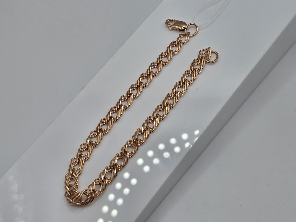 БРАСЛЕТ ПУСТОТЕЛЫЙ Ромб тройной (Au 585)