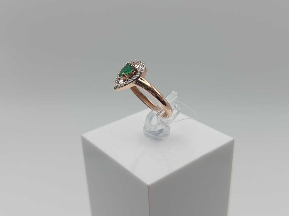 КОЛЬЦО Бриллиант, изумруд (Au 585)