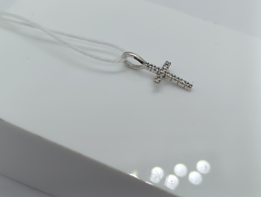 ПОДККИ585 ПОДВЕСКА КРЕСТ С КАМНЯМИ (Au 585)