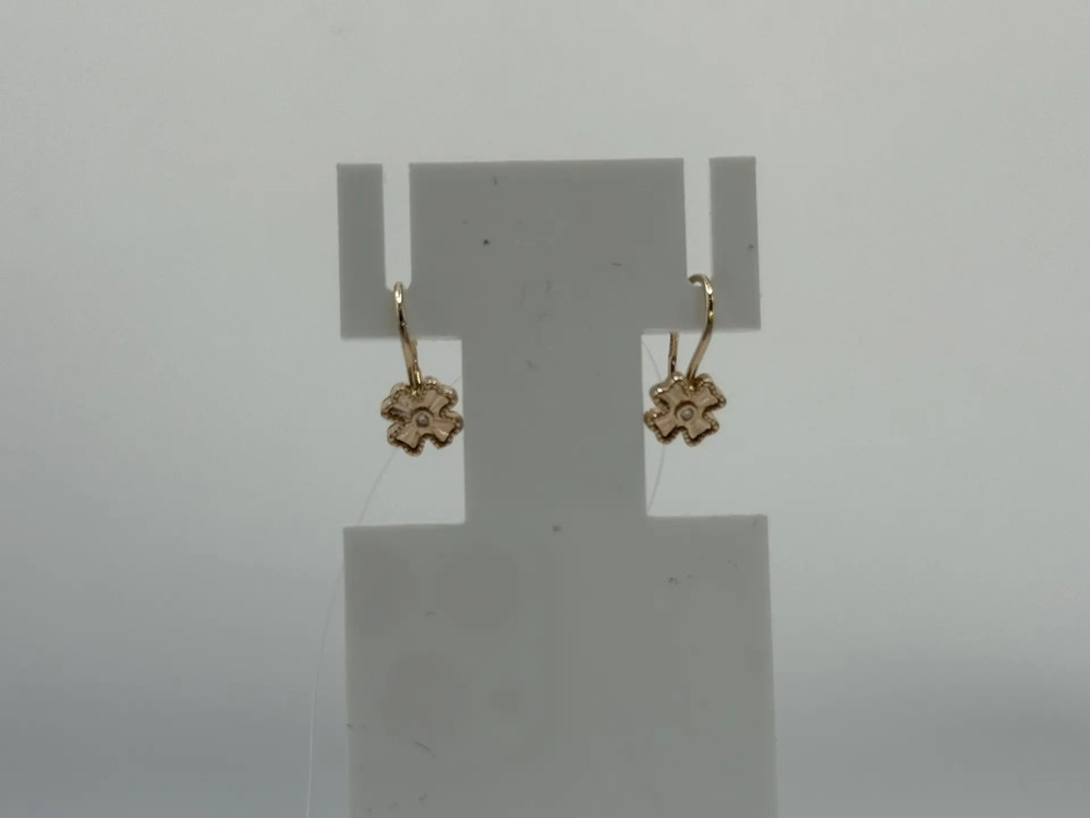 СЕРЬГИ ПЕТЕЛЬКА с камнем (Au 585)