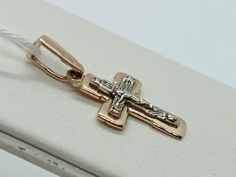 ПОДКБК585 ПОДВЕСКА КРЕСТ БЕЗ КАМНЯ (Au 585)