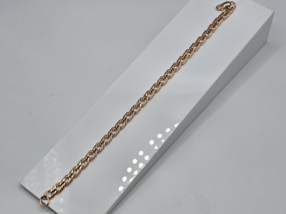 БРАСЛЕТ ПУСТОТЕЛЫЙ Ромб тройной (Au 585)