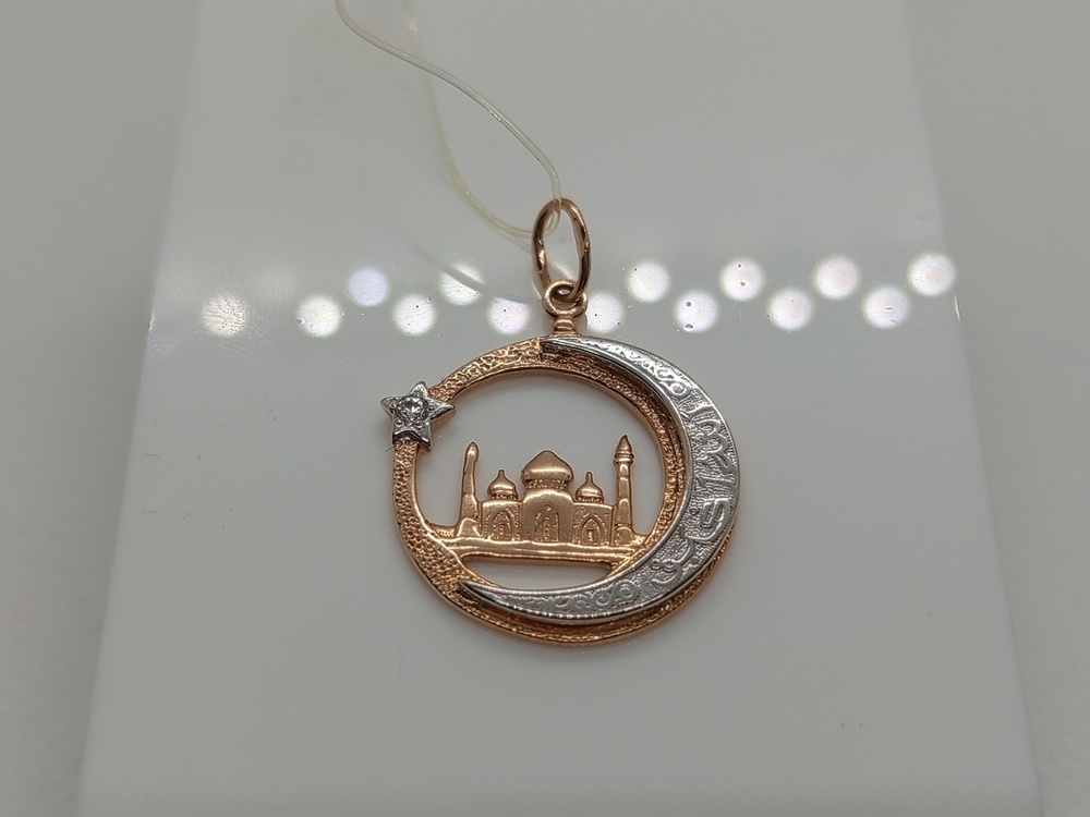 03-0147 ПОДВЕСКА МЕЧЕТЬ с камнем (Au 585)