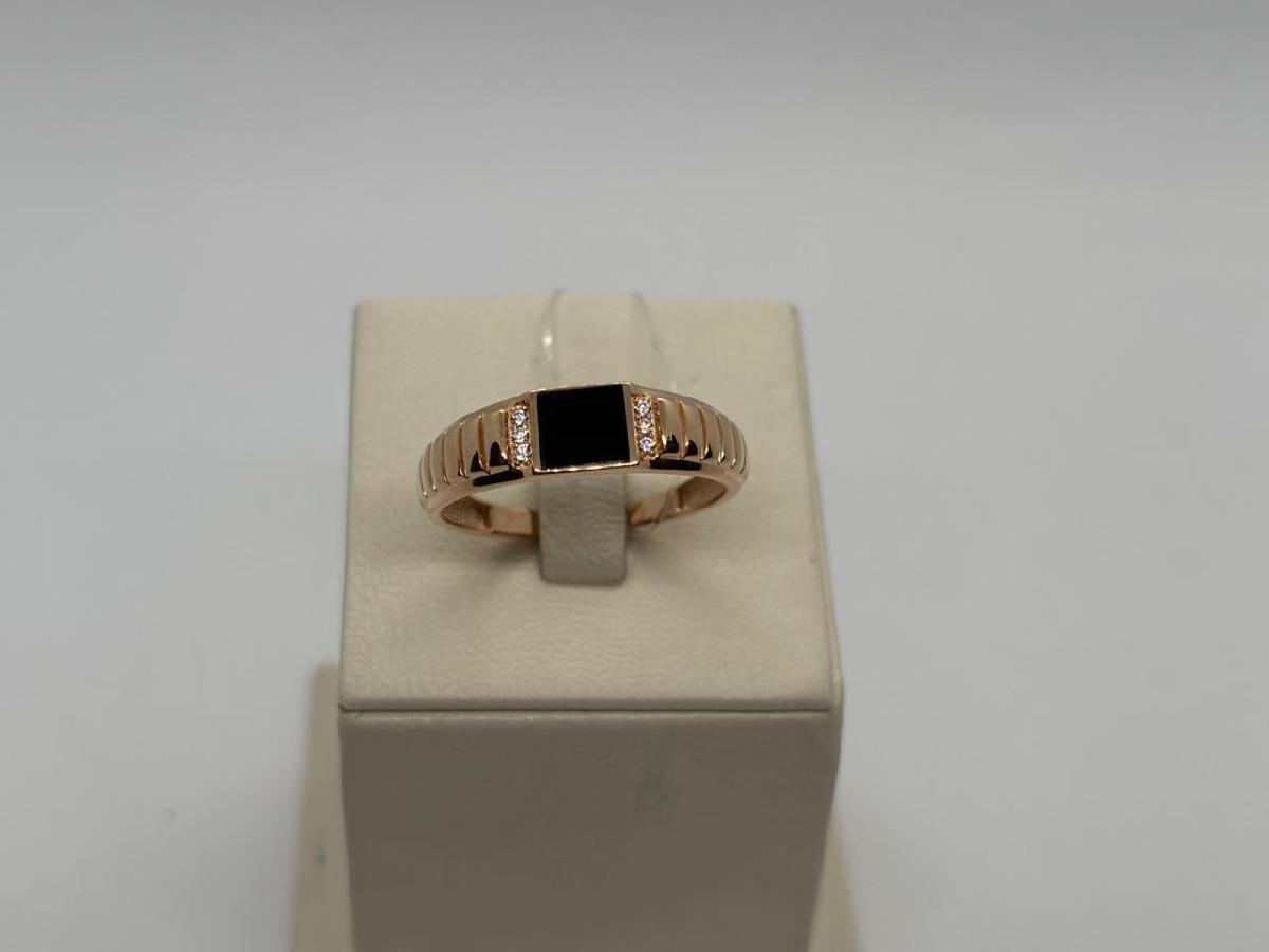 КОЛЬЦО ПЕЧАТКА с камнями (Au 585)