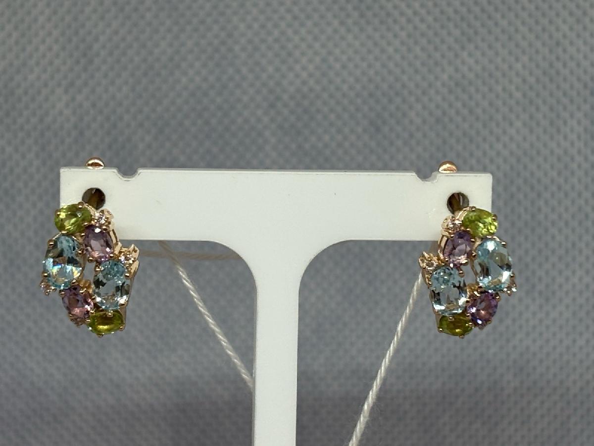 СЕРЬГИ С КАМНЯМИ (Au 585)