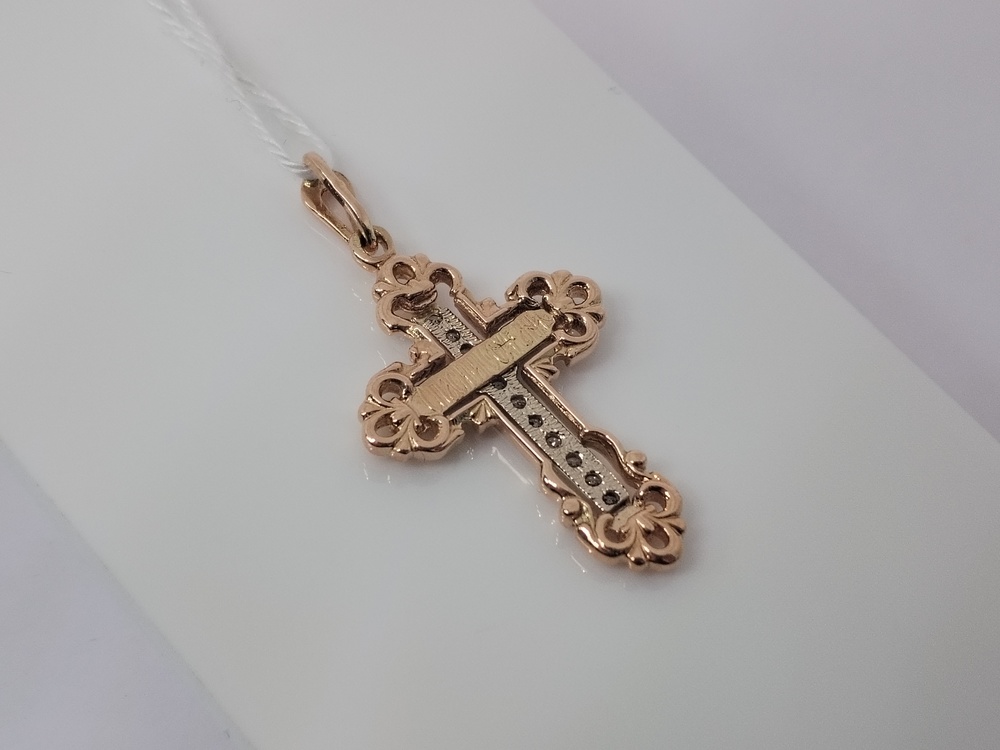 ПОДВЕСКА КРЕСТ С КАМНЯМИ (Au 585)