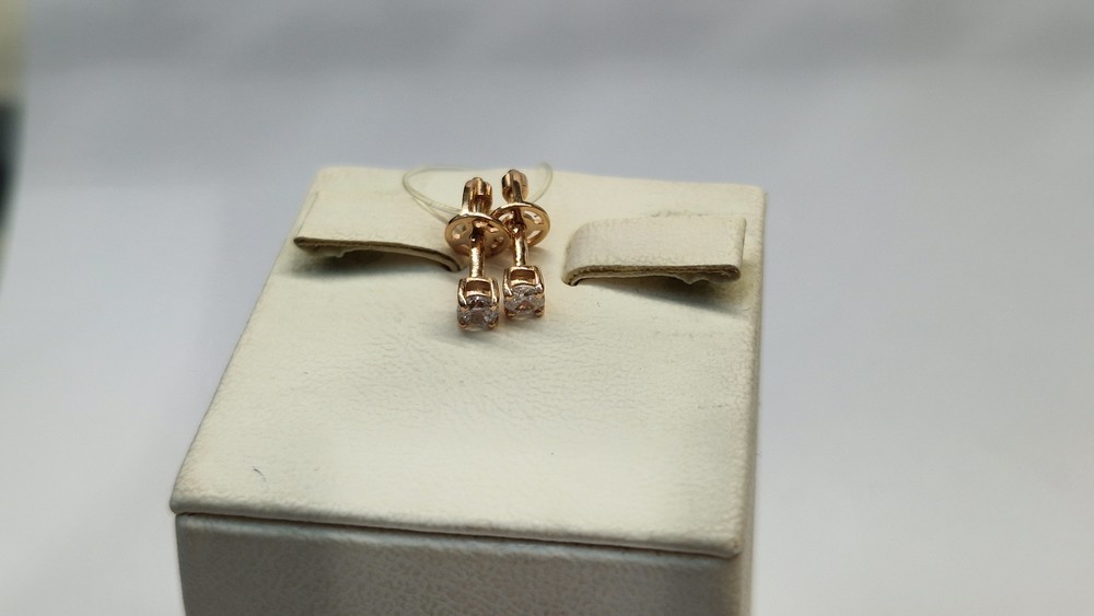 СЕРЬГИ ПУСЕТЫ с камнем (Au 585)