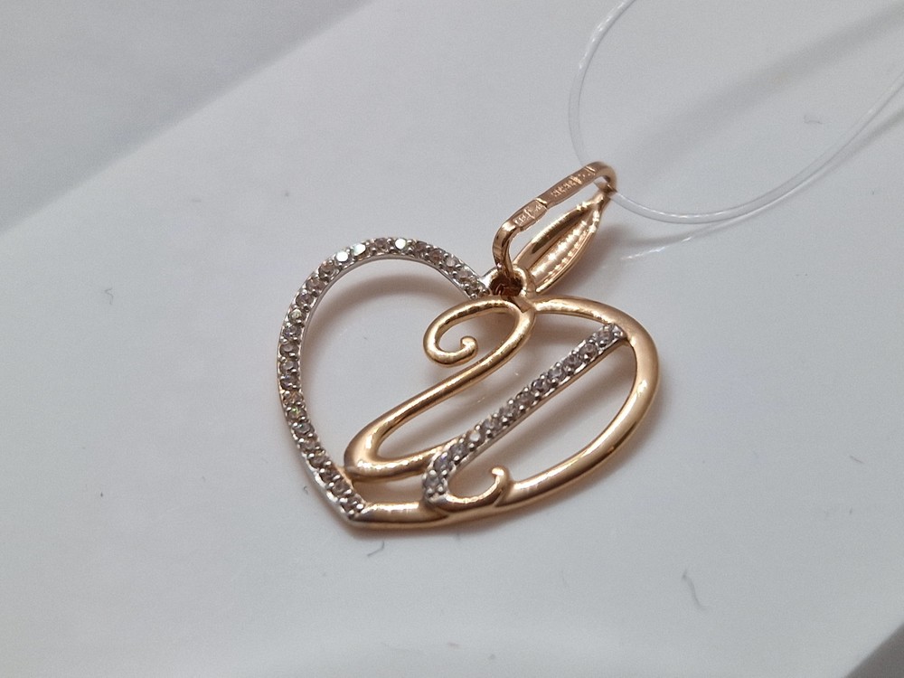 ПОДВЕСКА БУКВА И с камнями (Au 585)