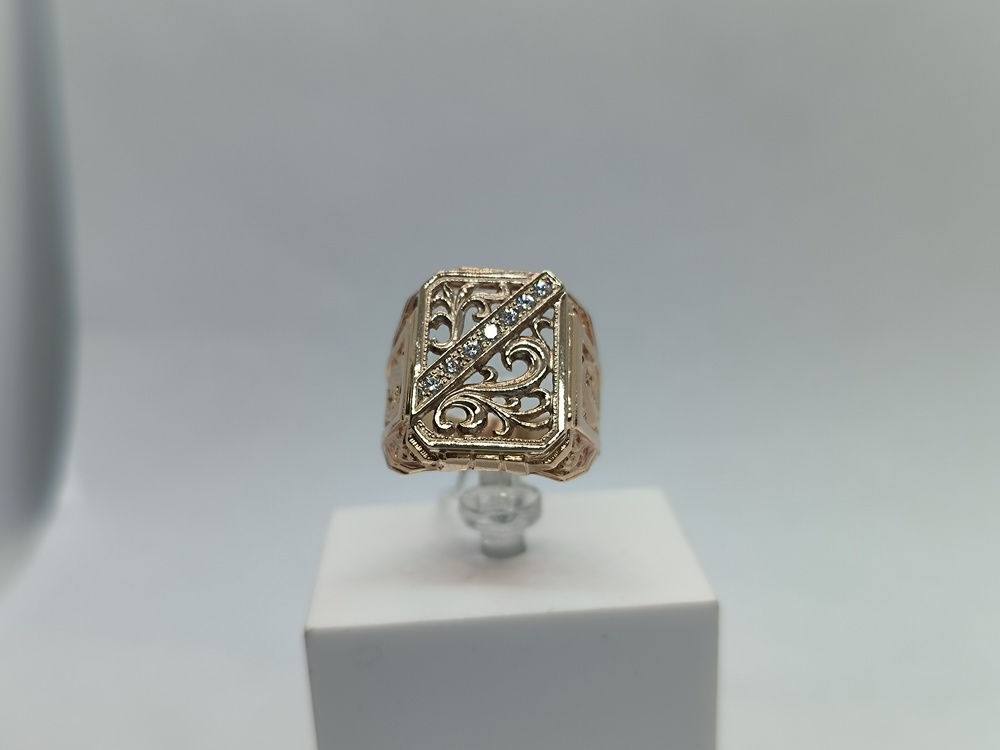 ПЕЧАТКА С КАМНЯМИ (Au 585)