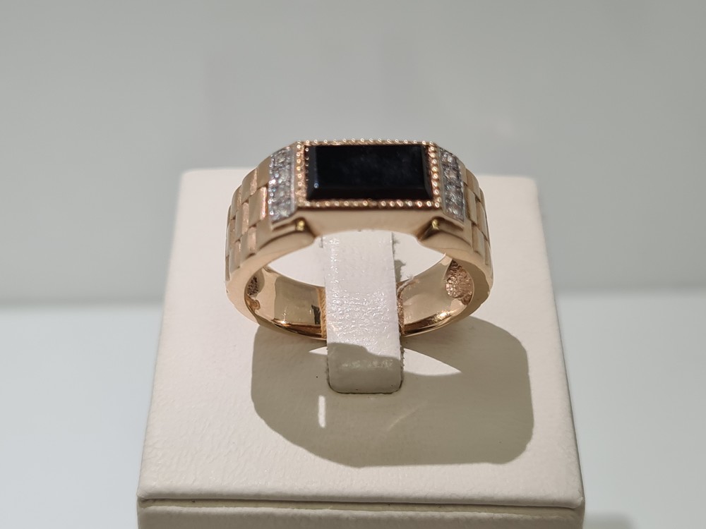 КОЛЬЦО ПЕЧАТКА с камнями (Au 585)