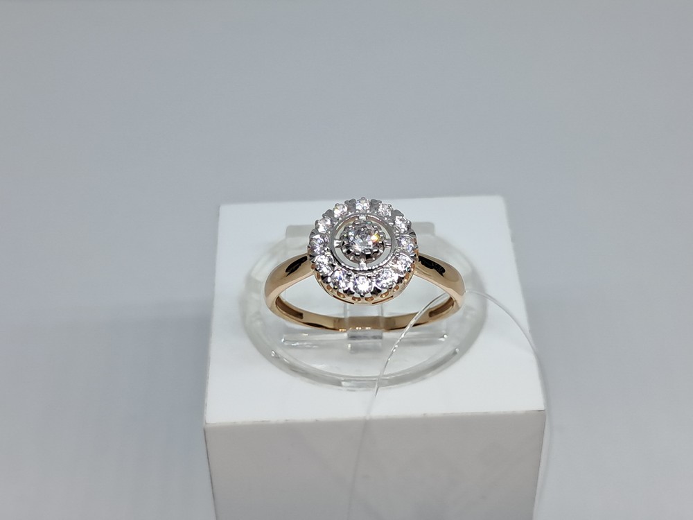 КОЛЬЦО С КАМНЯМИ (Au 585)