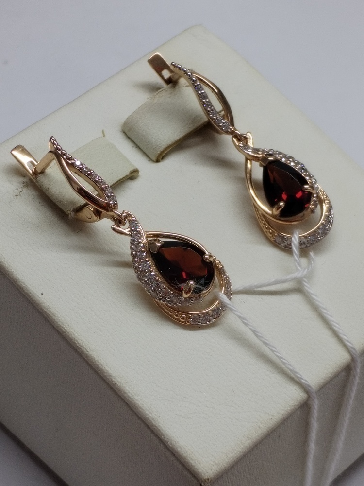 СКМИ585 СЕРЬГИ С КАМНЯМИ (Au 585)