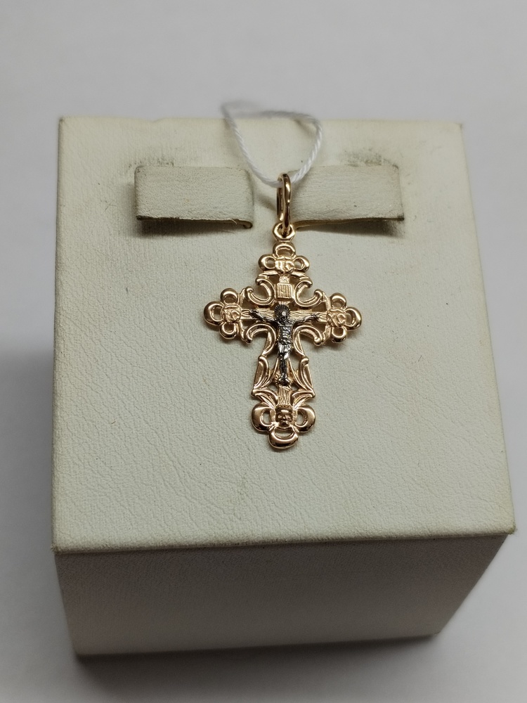 ПОДКБК585 ПОДВЕСКА КРЕСТ БЕЗ КАМНЯ (Au 585)