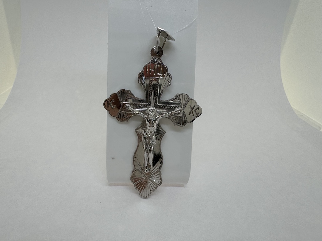 8094нБ. ПОДВЕСКА КРЕСТ без камня (Au 585)