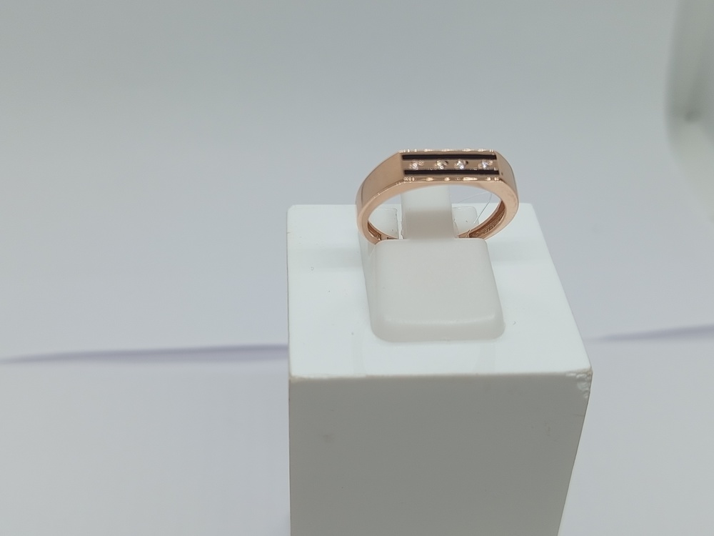 821221 КОЛЬЦО ПЕЧАТКА Эмаль с камнями (Au 585)