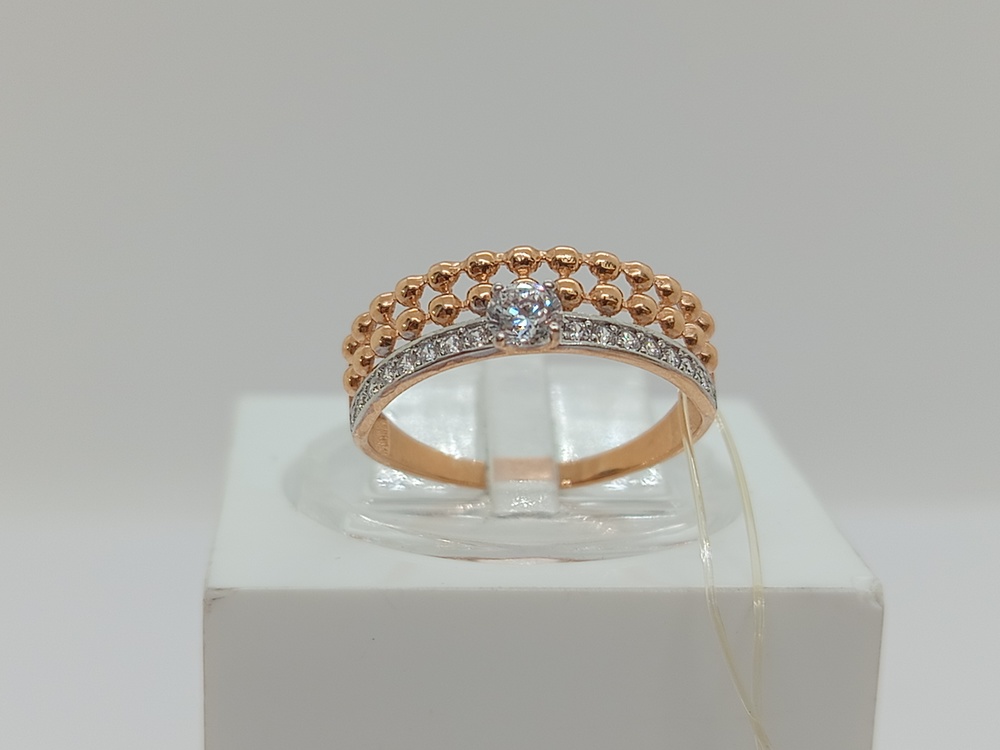 КОЛЬЦО С КАМНЯМИ (Au 585)