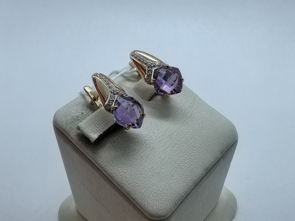 СКМИ585 СЕРЬГИ С КАМНЯМИ (Au 585)