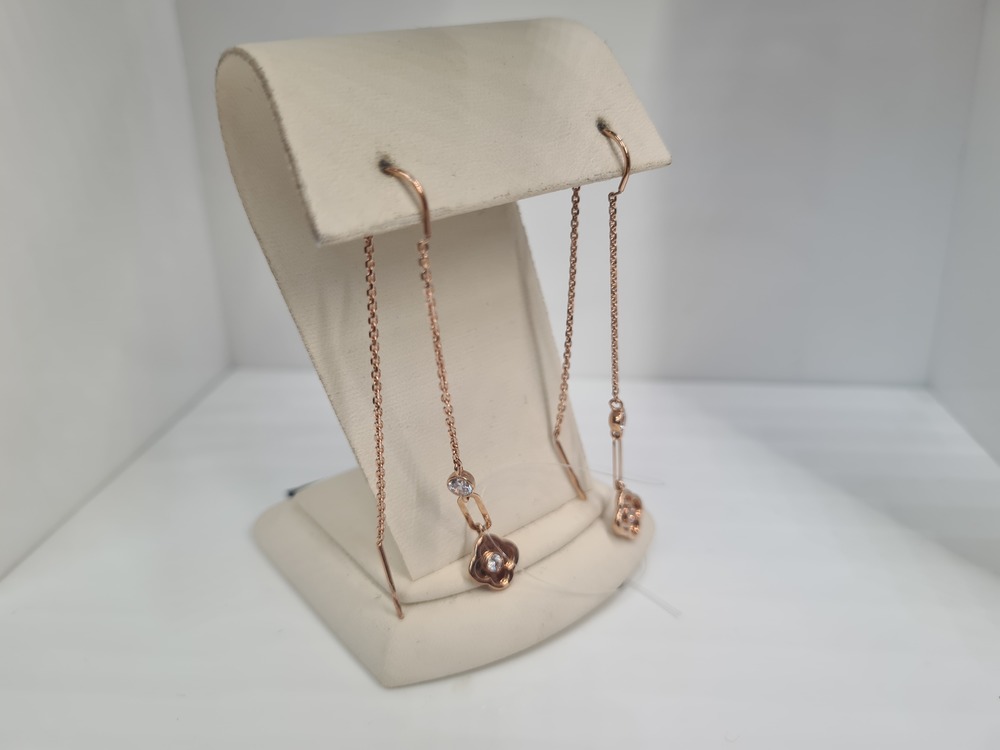 СЕРЬГИ ПРОДЕВКИ с камнями (Au 585)