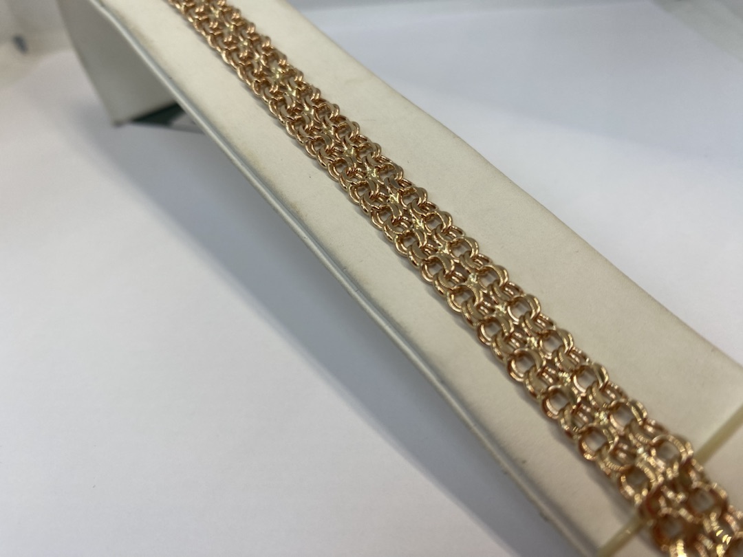 Бисмарк Б70 Двухрядный БРАСЛЕТ ПУСТОТЕЛЫЙ (Au 585)