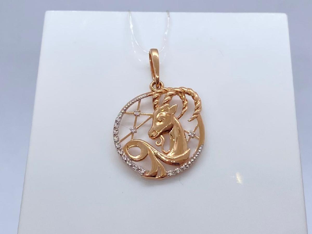 101118-1102 ПОДВЕСКА С КАМНЯМИ (Au 585)