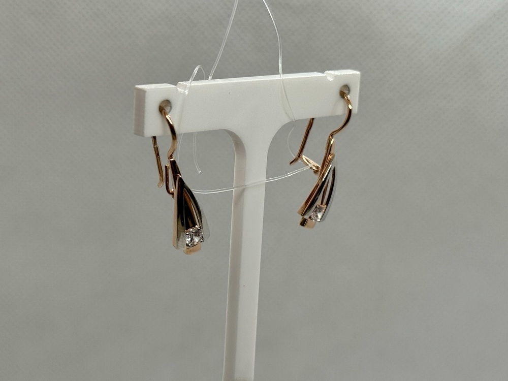 СЕРЬГИ ПЕТЕЛЬКА с камнями (Au 585)