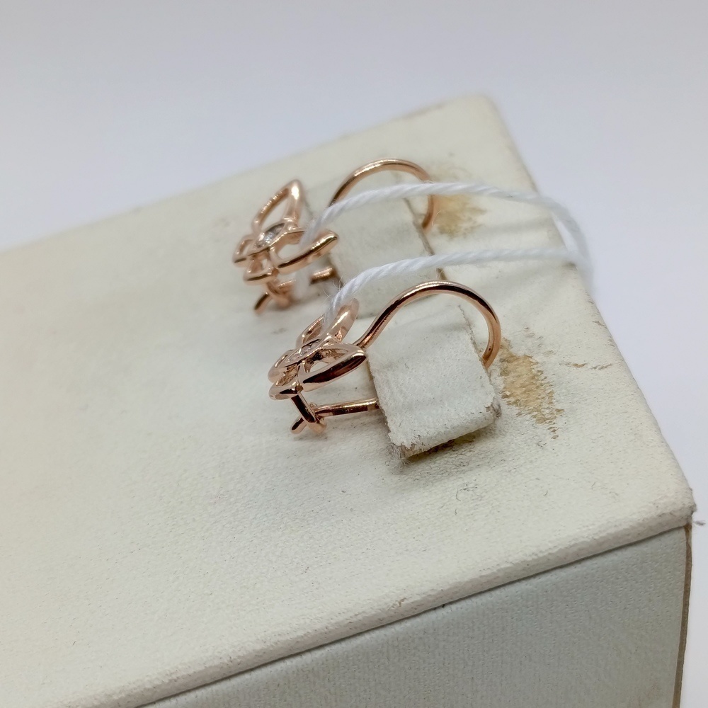 СКМ585 СЕРЬГИ С КАМНЕМ (Au 585)