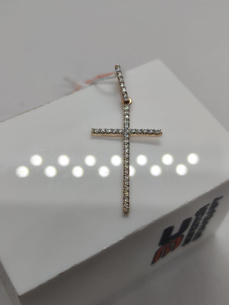 ПОДВЕСКА КРЕСТ С КАМНЯМИ (Au 585)