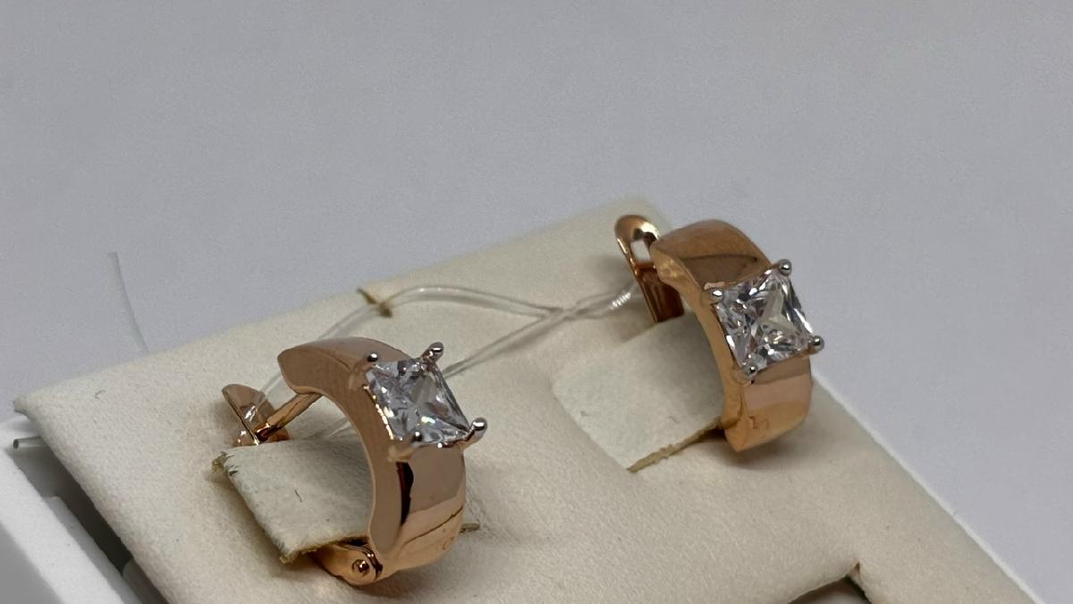 СЕРЬГИ С КАМНЕМ (Au 585)