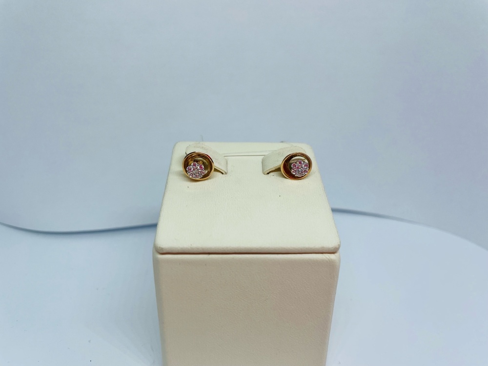 024882-1102 СЕРЬГИ ПУСЕТЫ с камнями (Au 585)