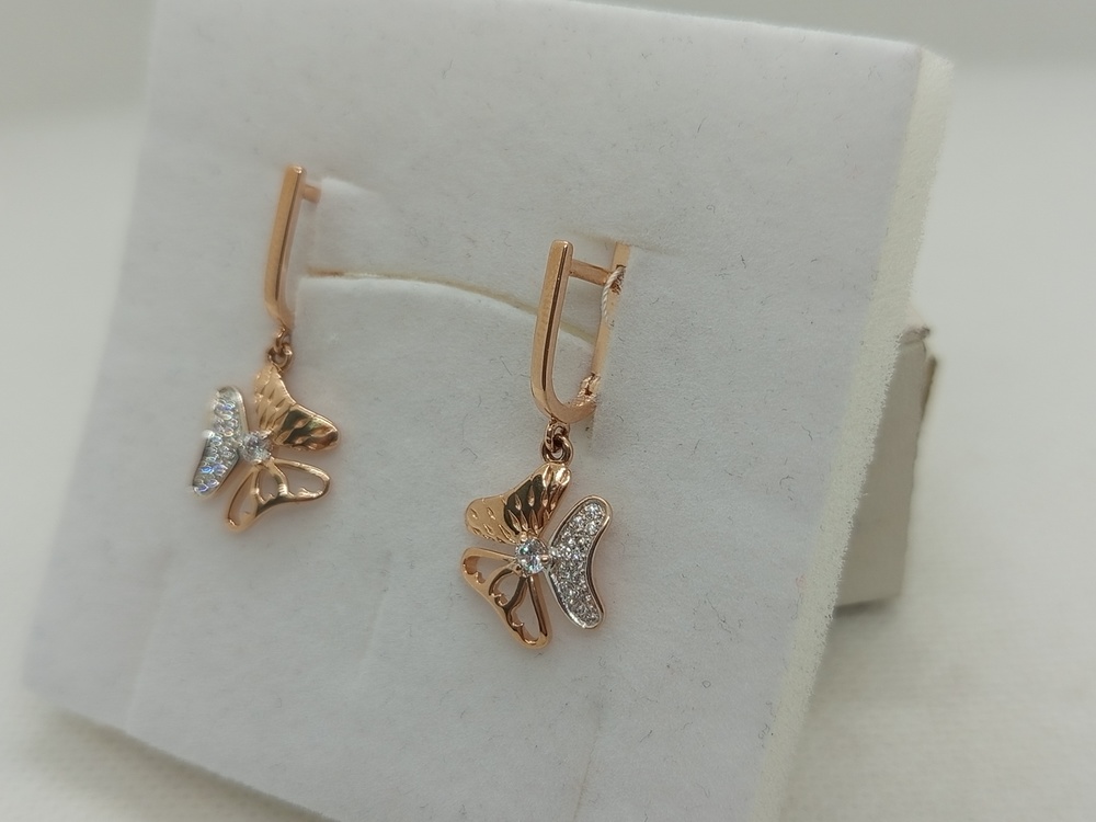 СКМИ585 СЕРЬГИ С КАМНЯМИ (Au 585)