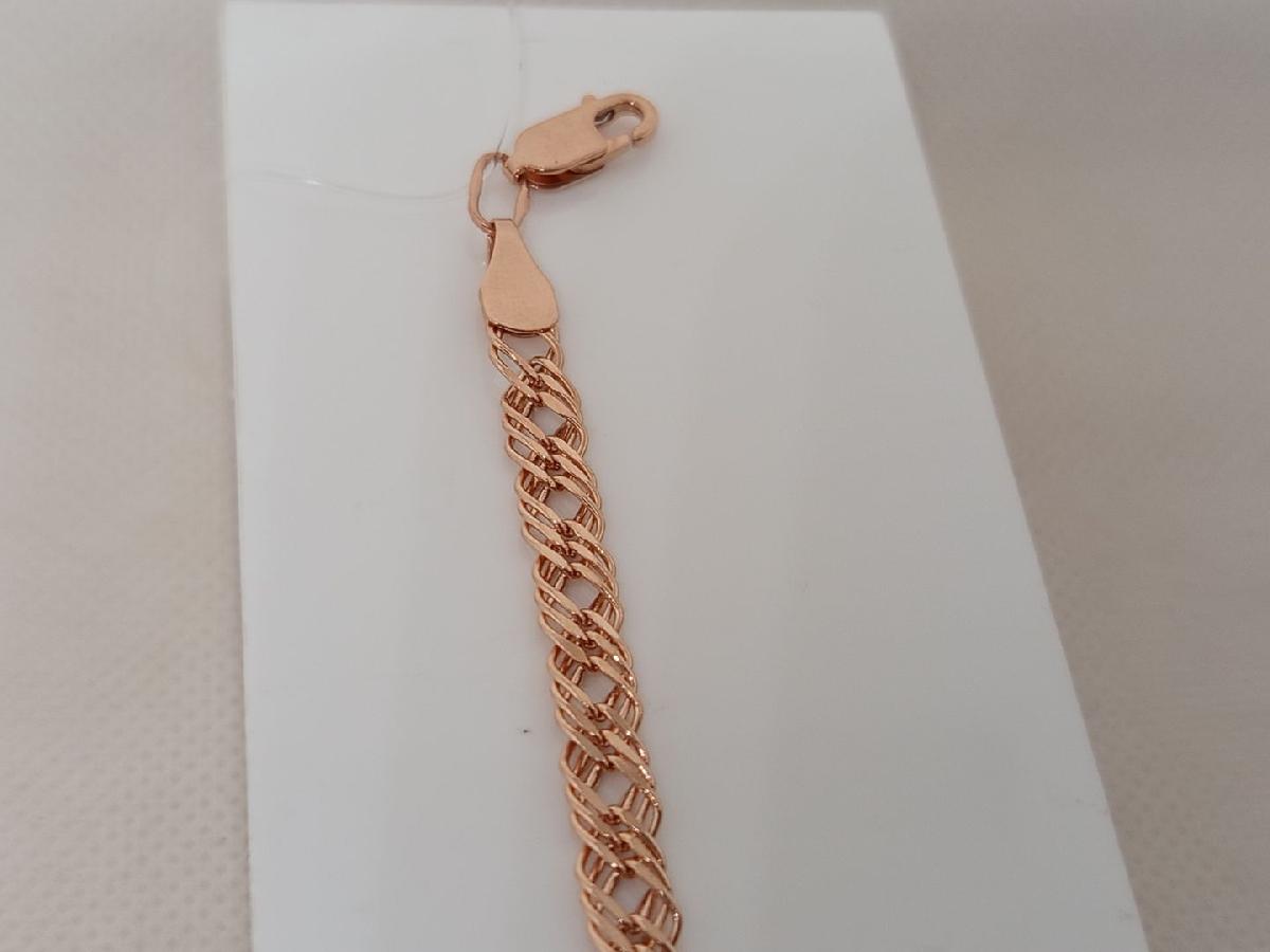 БРАСЛЕТ ПУСТОТЕЛЫЙ Ромб тройной (Au 585)